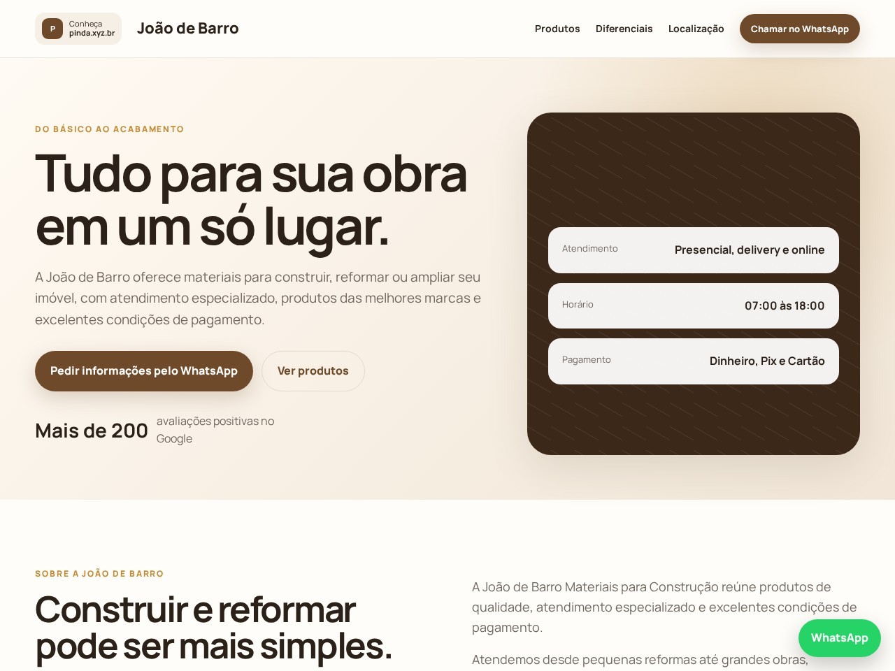 Joao de Barro Materiais Para Construção